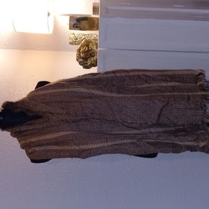 Brown large scarf wrap with bee embellishment